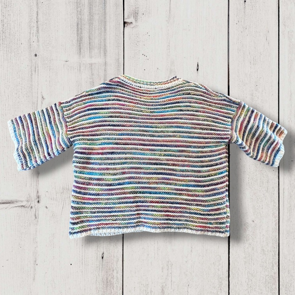 Anthropologie Multicolor Striped Open Knit Sweater Medium